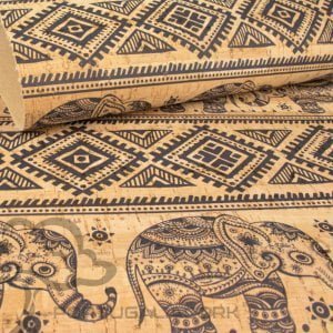 Cork fabric printing Elephants