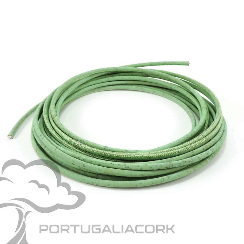Cork cord 3 mm light green