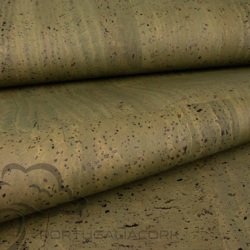 Cork fabric Army green-1