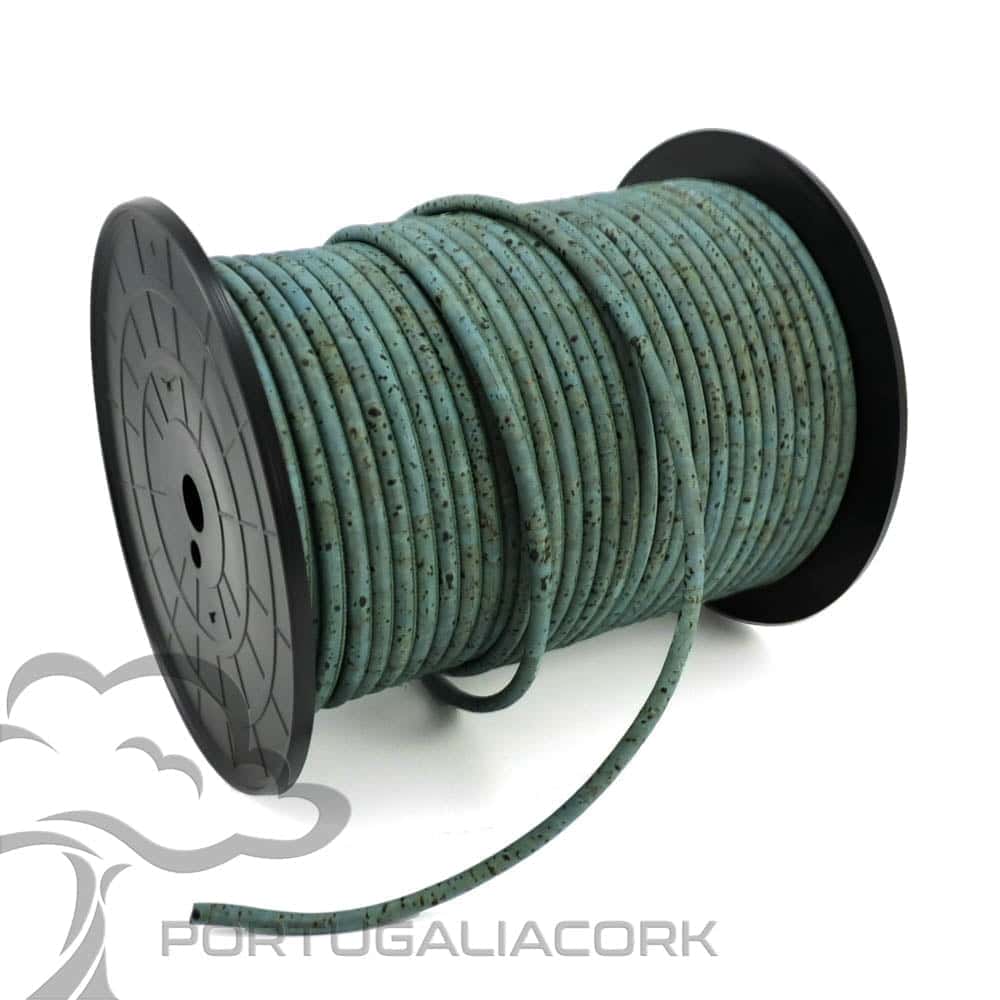 Cork cord 5 mm blue