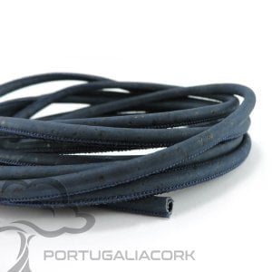 Cork cord 5 mm navy blue