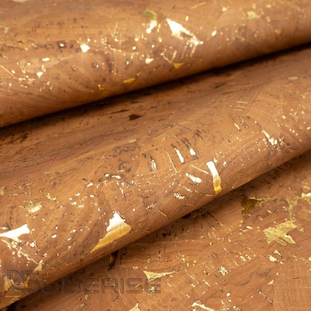 Cork leather Glossy Marble Brown
