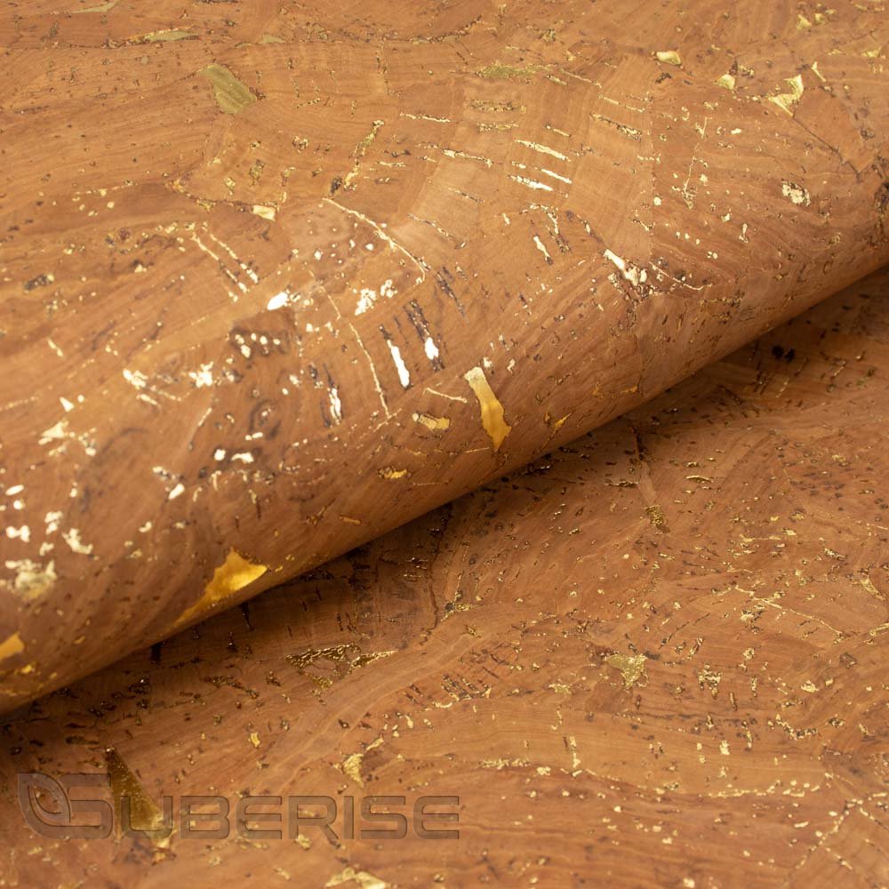 Cork leather Glossy Marble Brown