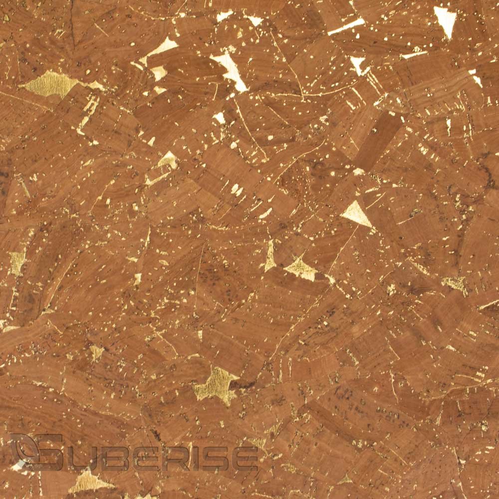 Cork leather Glossy Marble Brown