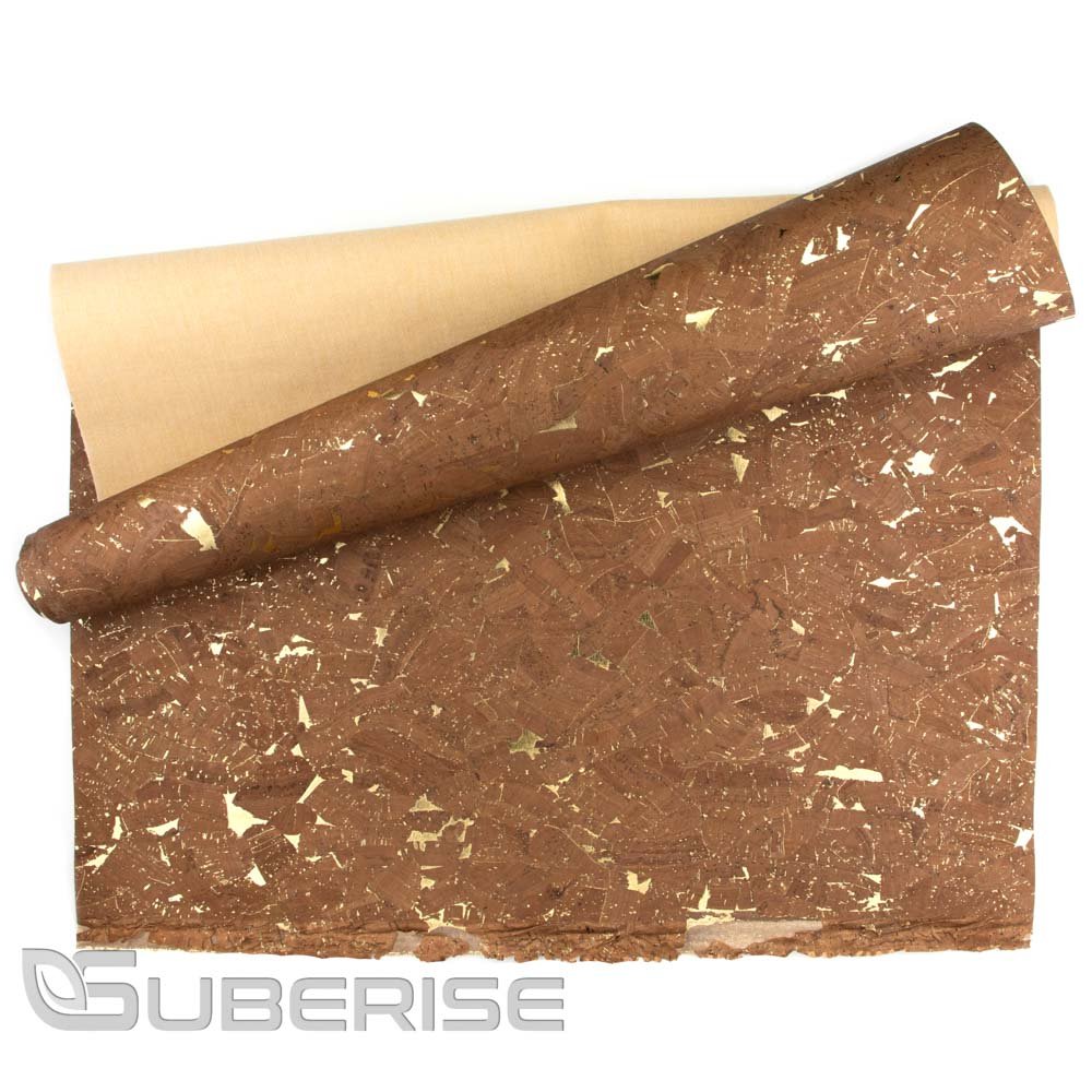 Cork leather Glossy Marble Brown