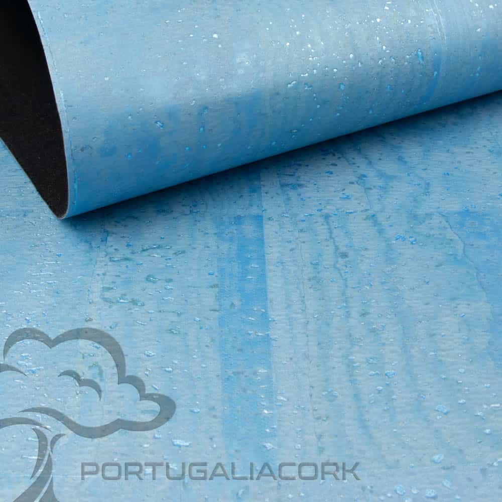 Cork fabric Pearl Blue