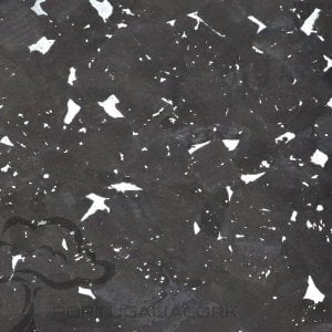 Cork fabric Glossy Marble Charcoal grey