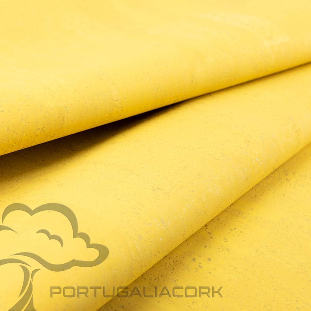 Cork fabric Illuminating yellow-3