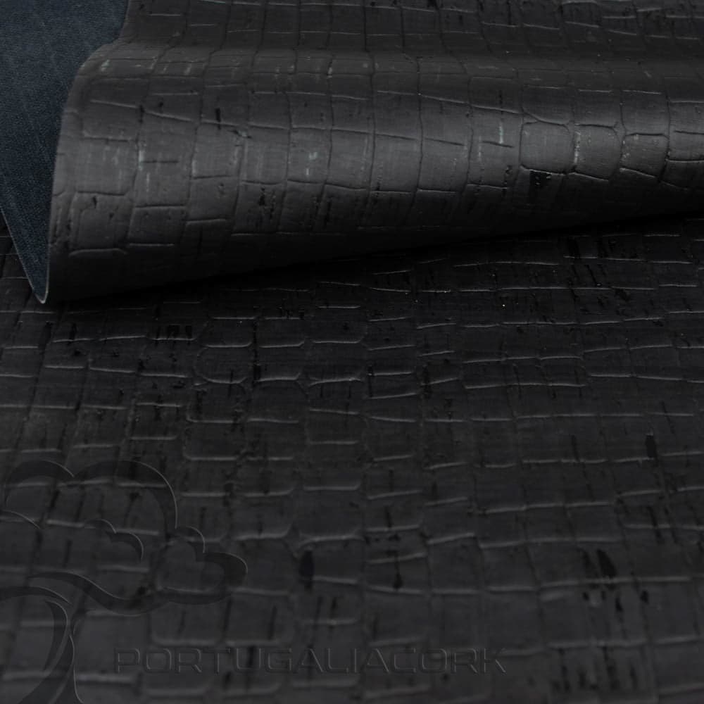 Cork fabric blocks emboss black