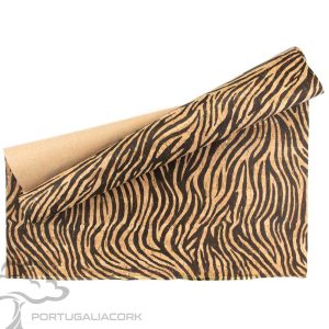 Cork leather printing Zebra with gold