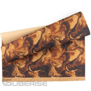 Cork leather printing Brown marble