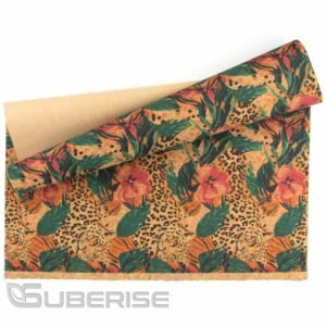 Cork leather printing Feline jungle